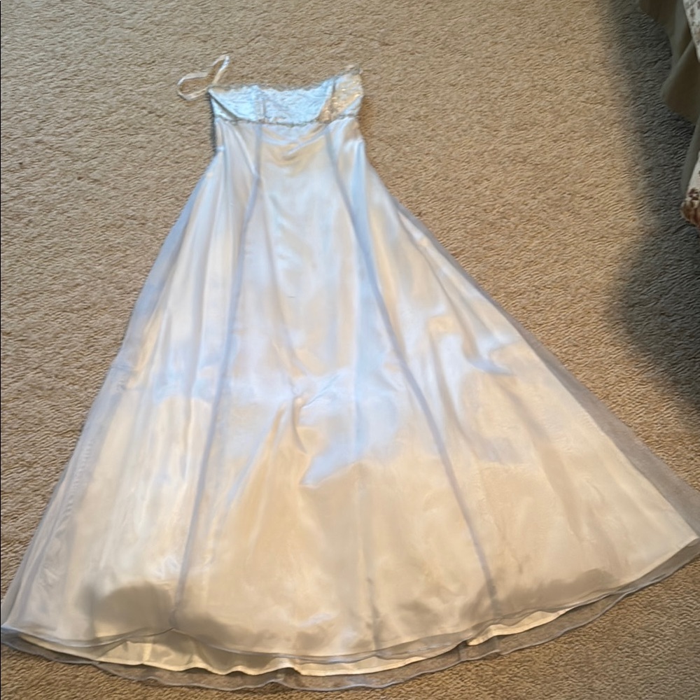 Elegant White Satin Gown